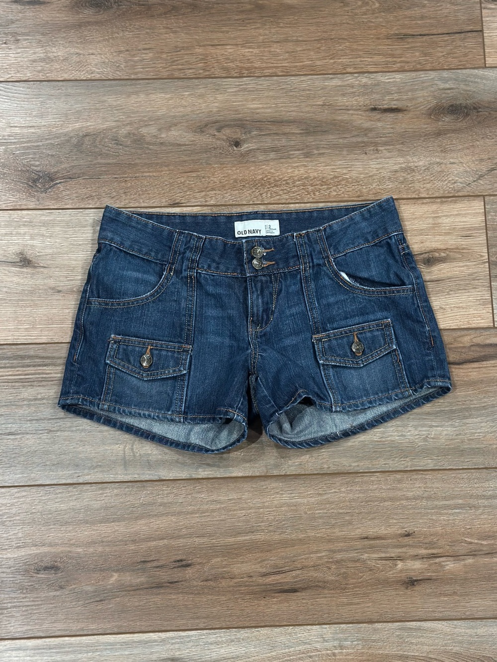 OLD NAVY Vintage 2000s Y2k 100% Cotton Granola Low-rise Micro Shorts | Size 2